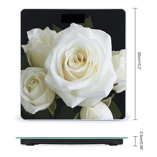 White Rose Bathroom Scale Weight Scale for Body WeightHighly Accurate Digital Weighing Machine Clear LED Display Digital Bathroom Body Scale 400lb/182kg