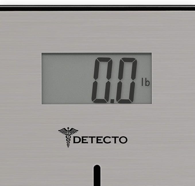 Detecto D133 Deluxe Modern Stainless Steel Body Weight Bathroom Scale Digital LCD Display 400lb Capacity
