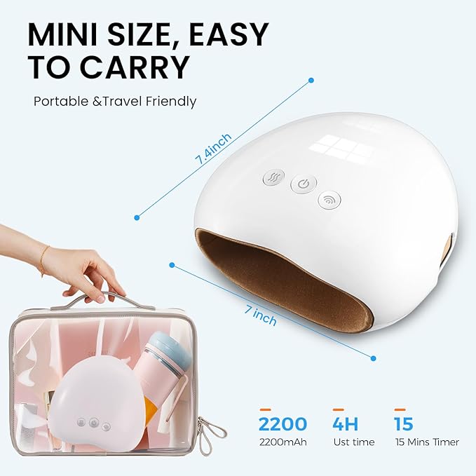 NOWWISH Hand Massager with Heat and Compression for Arthritis and Carpal Tunnel Relief Electric Cordless Hand Massager with 3 Heat Settings &amp 3 Compression Levels Mothers Day Gifts for Mom Wife