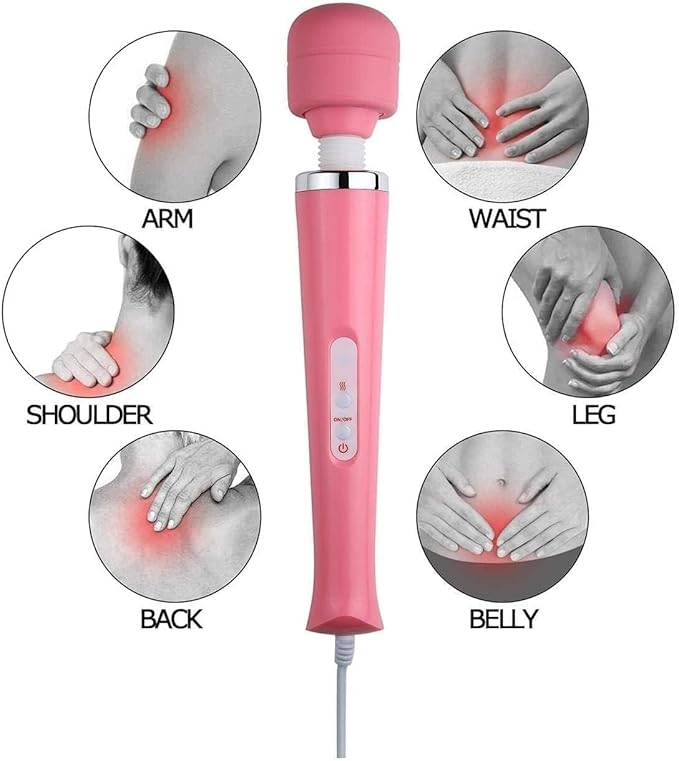 Power Massager Handheld Tool Electric Foot Neck Back Hand Leg Arm Muscle Aches for Women Men Therapy Pain Relief Deep Tissue Toy Massage (Pink Big and Blue Small)