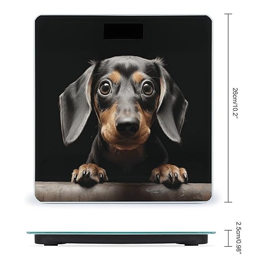 Pad Dachshund Digital Bathroom Scale for Body Weight Weighing Scale with Backlit LCD Display High Precision Measurements &amp Measures Weight Up to 180kg