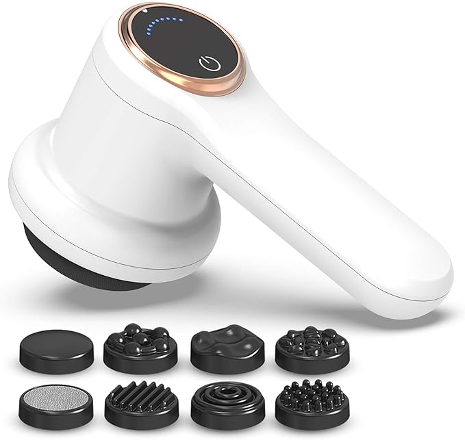 Electric Cellulite Massager – Body Sculpting Machine with 8 Massage Heads Lymphatic Drainage &amp Skin Tightening for Belly Stomach Leg Lipo Roller Massager After Surgery Adjustable Speed.