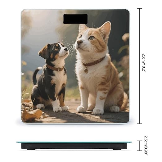 Cat Dog Weight Scale Cute Bathroom Scale for Body Highly Accurate Digital Weighing Machine for People Compact LCD Display Scales with Sturdy Toughened Glass Scales
