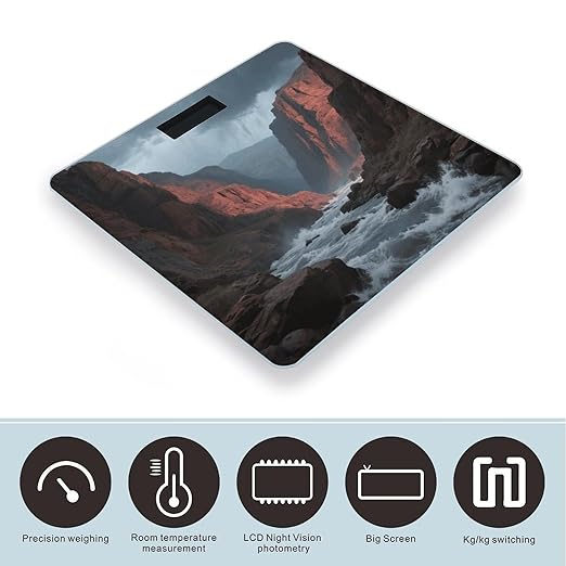 Topographic Bathroom Scale for Body Weight LCD Display Digital Bathroom Scale Tempered Glass Bathroom Weight Scales Fashion Smart Scales for Home Bedroom 400 Lb