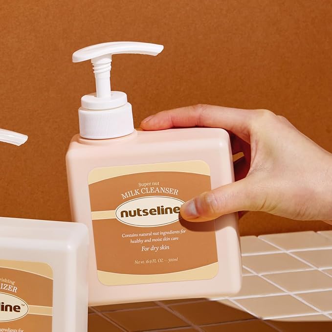 Super Nut Milk Body Wash Produced in Korea for Sensitive Skin Body Milk and Face Cleanser for Dry Skin100% Plant-Based Hypoallergenic Floral Fruity Scent(500ml / 17.6 fl oz.)