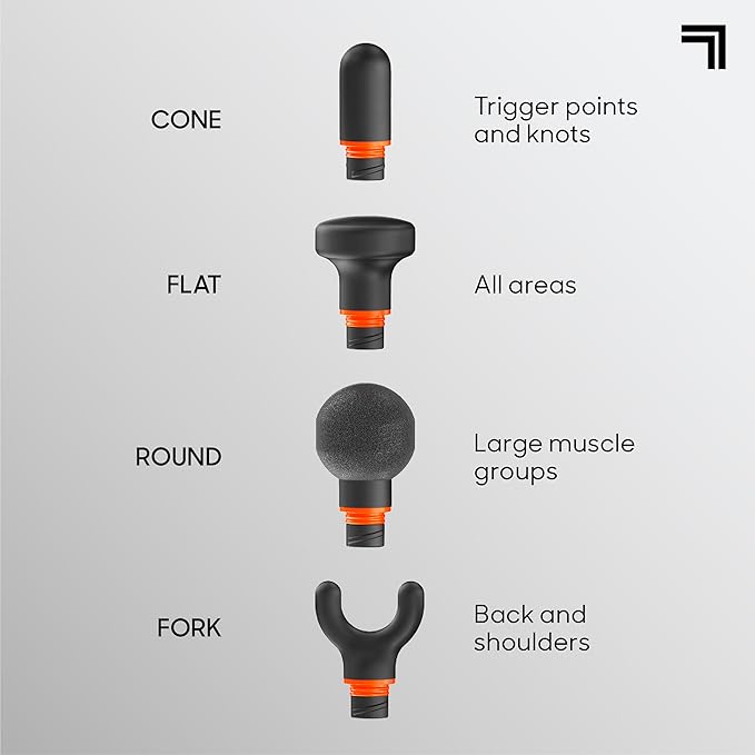 Sharper Image PowerBoost Circuit Massage Gun| Deep Tissue Percussion Massager with 6 Speeds| 4 Attachments| Quiet Brushless Motor| Cordless Muscle Recovery Tool with Carry Case