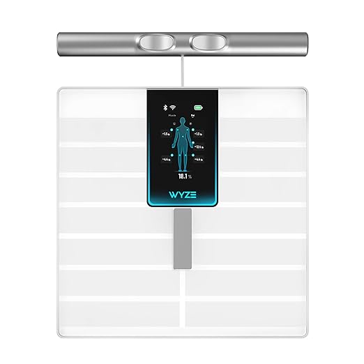 Wyze Scale Ultra BodyScan Smart Scale with Handle – Wi-Fi &amp Bluetooth Body Composition Scale for Weight BMI Body Fat Muscle Mass and Segmental Measurement White