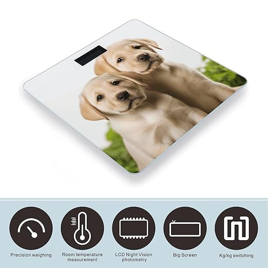 Funny Labrador Puppy Dog Weight Scale Large Bathroom Scales Digital Weight with Bright LED Display Non Slip Automatic Weighing Scale Fashion Weighing Machine for Body