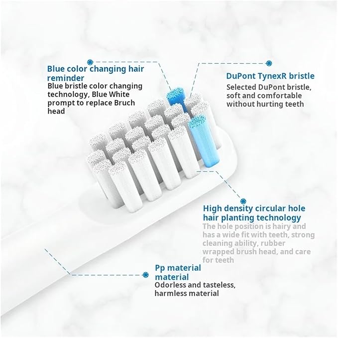 Compatible N1 N2 RTX2103 Electric Toothbrush Replacement Heads Smart Brush Soft Bristle Nozzles8/16pcs(White 8PCS)