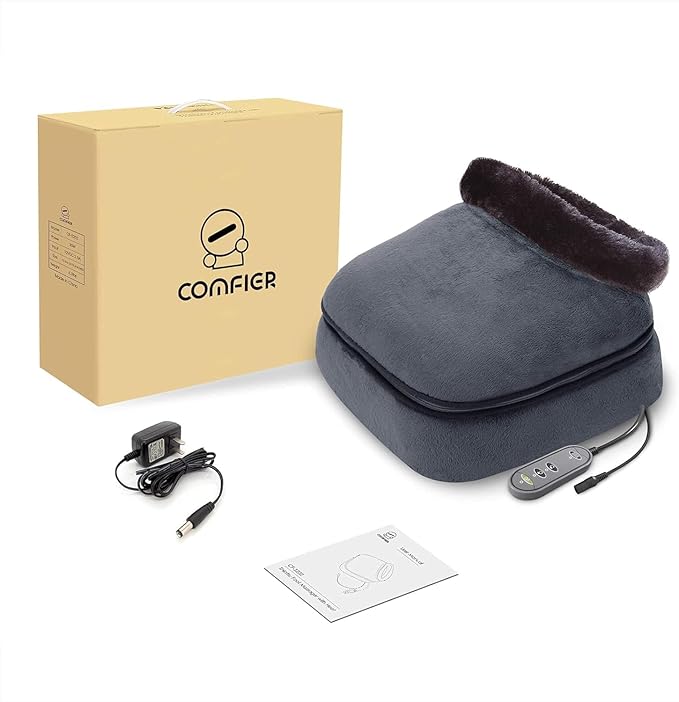 COMFIER Shiatsu Foot Massager with Heat- Kneading Back Massager with Heating Pad Heated Foot Warmer Electric Feet Massager Machine for Plantar FasciitisNeuropathy Stress Relief