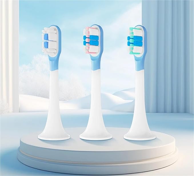 Compatible for XIAOMI MIJIA Replacement Brush Heads - T300/T500 Sonic Toothbrush Dupont Soft Bristle Silicone Nozzles(4 bj Pink)