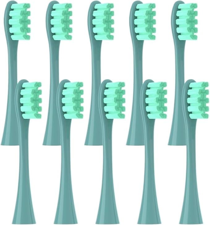 10PCS Brush Head ReplacementCompatible for Electric Toothbrush Soft Bristle X/X PRO/ Z1 Brushes Replaceable(10 Green)