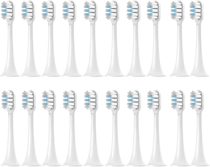 Replacement Toothbrush Heads Compatible for T300/T500/T500C/T700(White blue-20pcs)