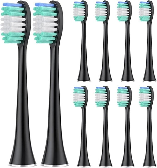 10 Pieces Compatible for Series Electric Toothbrushes Head(Black 10PCS)