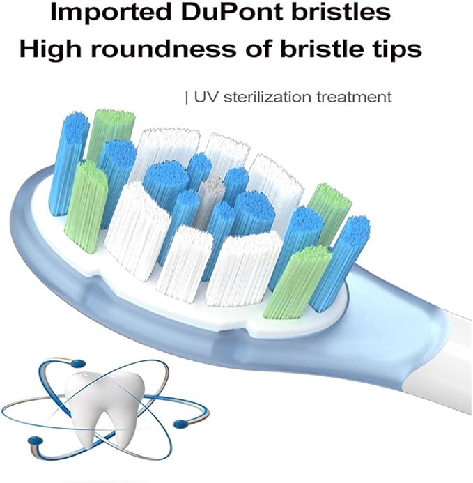 Replacement Brush Heads for MES610/MES609 Sonic Electric Toothbrush(8 White)
