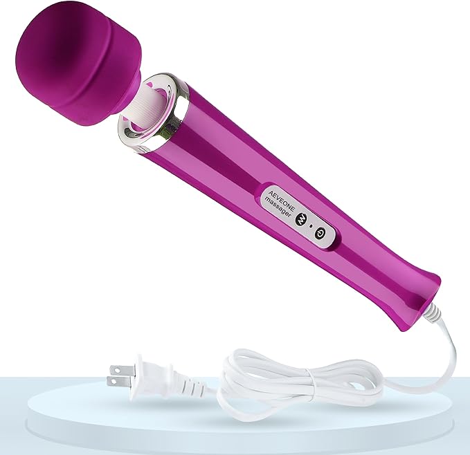 Wired Powerful Handheld Wand Massager Strong Personal Vibration Massage for Sports Recovery Back Muscle Aches Whole Body Pain (Purple)