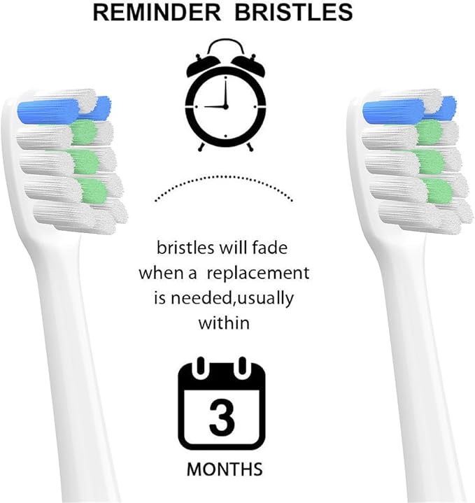 Ultrasonic Electric ToothbrushCompatible for HomeDaily Cleaning Soft Bristles(4pas White)