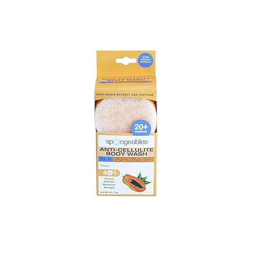 Spongeables Anti-Cellulite Body Wash in a Sponge Moisturizer and Exfoliator 20+ Washes