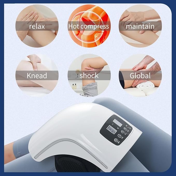 DTOKO Knee Massager -Large Screen Adjustable Temperature Cordless Knee Massagers with Heat and Vibration Portable Wearable Knee Massager Easter Women’s Day Gift for Mon - Gray