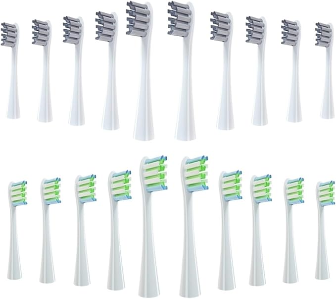 Replacement Brush Head for Oclean Electric Toothbrush Soft Bristle X/X PRO/ Z1 Brushes Replaceable fit for O-Clean Sonic(10 Grey 10 White)