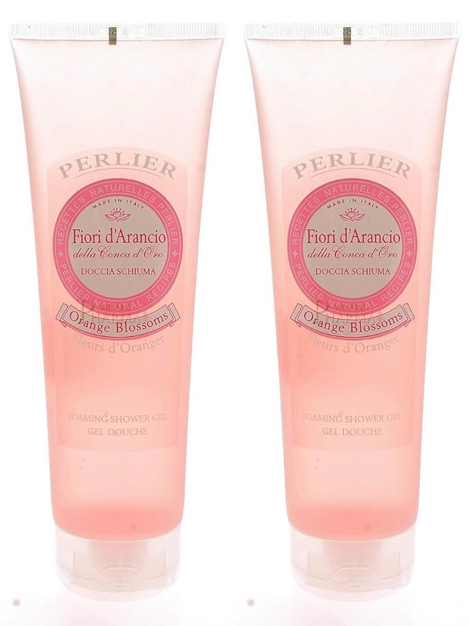 Perlier:Fiori d'Arancio Foaming Shower Gel Orange Blossom Scent - 8.4 Fluid Ounces (250mL) Tubes (Pack of 2) [ Italian Import ]
