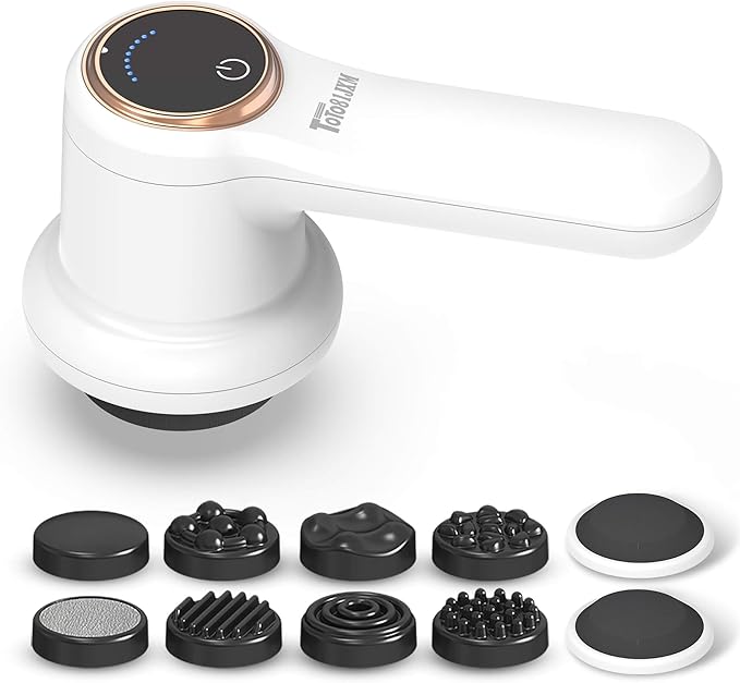 Electric Cellulite Massager – Body Sculpting Machine with 8 Massage Heads Lymphatic Drainage &amp Skin Tightening for Belly Stomach Leg Lipo Roller Massager After Surgery Adjustable Speed.