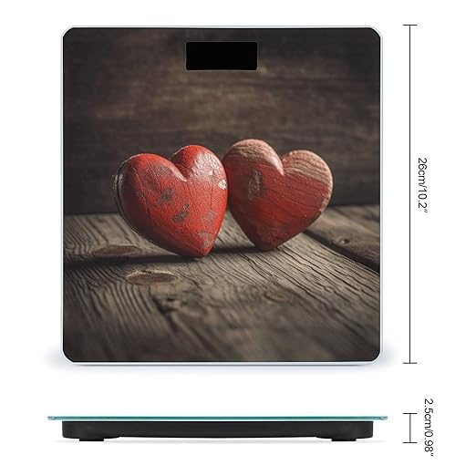 Hand Drawn Heart Pattern Scale for Body Weight Precision Bathroom Weighing Scales with Back Lit LCD Display Sturdy Tempered Glass Body Weight Scales Digital Bathroom Scale 400lb