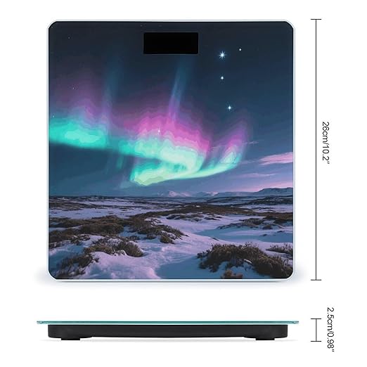 Aurora Weight Scale Cute Bathroom Scale for Body Highly Accurate Digital Weighing Machine for People Compact LCD Display Scales with Sturdy Toughened Glass Scales