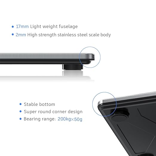 Shipping Scale 440lb with High Accuracy Heavy Duty Stainless Steel Postal Scale with Hold/Tare Digital Shipping Scale for Packages/Luggage/Post Office/Home Battery &amp AC/DC Adapter