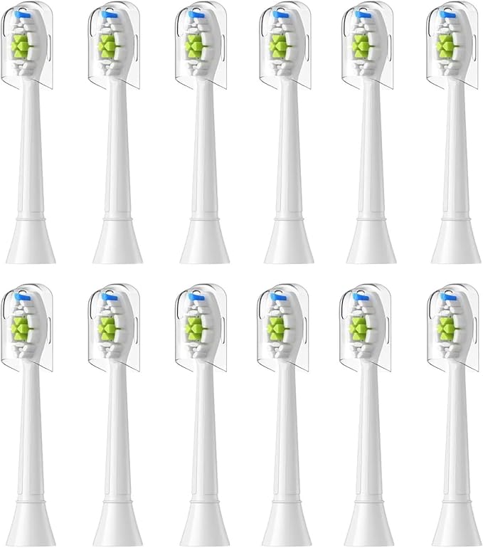 Replacement Brush Heads Compatible For Philips Sonicare Electric Toothbrush Fit Compatible For EasyClean FlexCare Healthy(12pcs White)