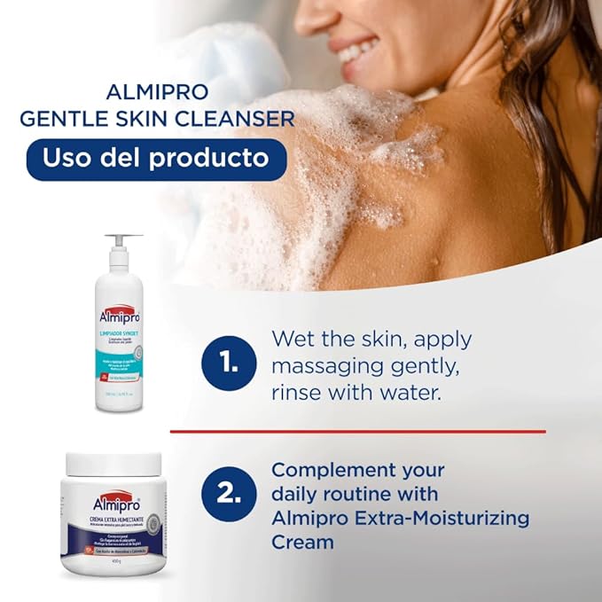 almipro Syndet Skin Cleanser | Soap-free Moisturizing Body Wash with Aloe Vera &amp Oatmeal for Dry delicate sensitive Skin | Dermatologist Recommended | Bottle 16.9 fl. oz.