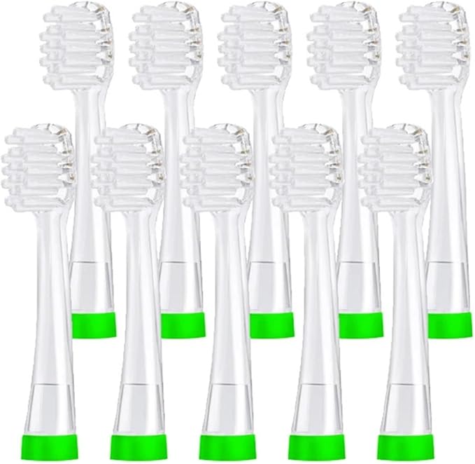 Toothbrush Replacement Heads 812 Brush Soft Bristles for Seago SG902 SG602(Green 10pcs)