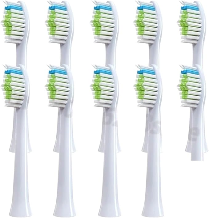 10PCS Replacement Toothbrush Heads Compatible for D5/D5S/D5Z/D8X/D8Z/D9/D10 Soft Electric(10PCS White)