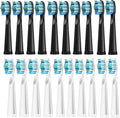 20 Pcs Replaceable Brush Heads RefillCompatible for Seago Electric Toothbrush FW/SG 507/508/515/551/917/959(10 Black 10 White)