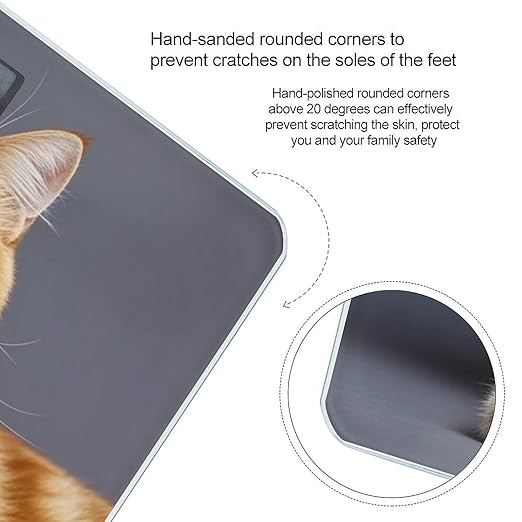 Cat Scale for Body Weight Accurate Digital Bathroom Scale Toughened Glass High Precision Scales Smart Weight Scales with Large LCD Backlight Display Weighing Machine