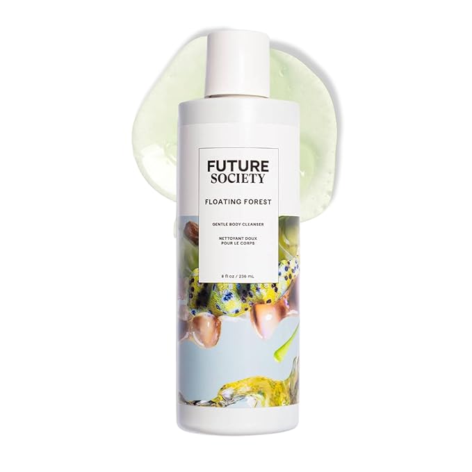 Future Society Floating Forest Body Wash - Luxury Aquatic Floral Scented Body Cleanser with Notes of Bergamot Freesia &amp Musk - Gentle Moisturizing Cleanser - Scented Shower Gel - 8oz