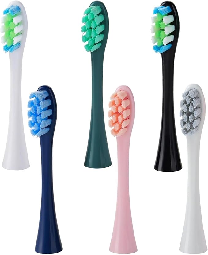 6 Pack Replacement Brush Heads for X/One/SE/XPRO/Z1/AIR Sonic Soft Bristles Waterproof &amp Vacuum Sealed(GN 6Pcs)