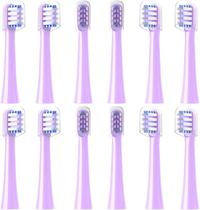 Replacement Toothbrush Heads Compatible for Colgate Hum Refill Head(Purple)
