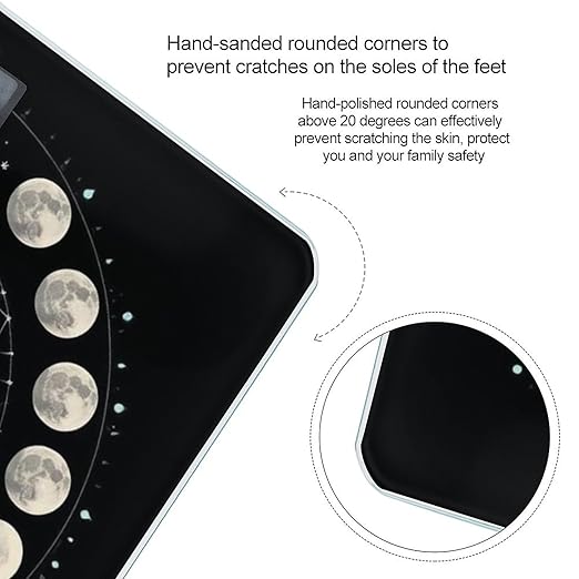 Women's Fashion Automatic Switch Digital Bathroom Weighing Scale Smart Scale Black Raven Moon Skull