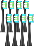 8 Pcs Replacement Brush HeadsCompatible for Oclean X PRO Elite/Flow/F1/One/X/All Series Electric Toothbrush(8 pcs Black)