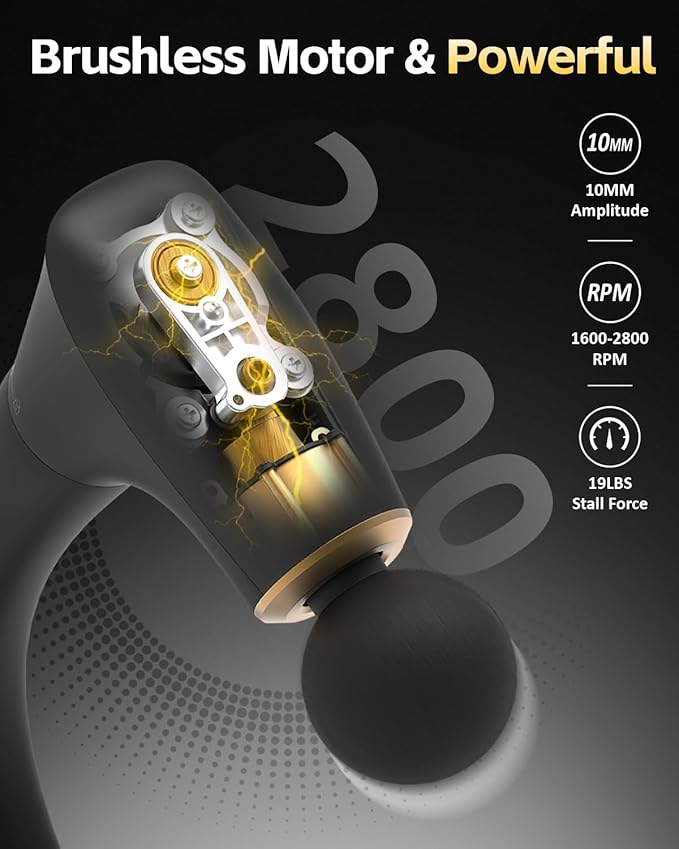 2-in-1 Detachable Percussion Massage Gun with Extension Handle Back Massager for Pain Relief Deep Tissue Muscle Massager for Arm Shoulder Lower Back Thigh Waist Gifts for Women  FSA-HSA Eligible