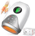 Hand Massager with Heat and Compression : Hand and Wrist Massager with Customizable Modes Finger Stretch Function Visual Display Palm Roller - Daily Comfort for Women Men Home Office UseWhite