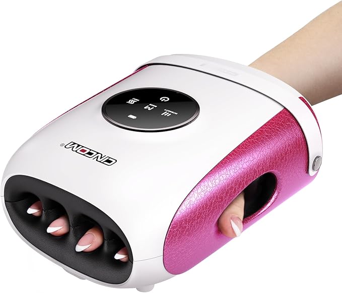 CINCOM Hand Massager with Heat and Compression Finger and Palm Massage Machine for Pain Relief Arthritis and Improved Circulation Gifts for Women Cordless and Rechargeable (White)