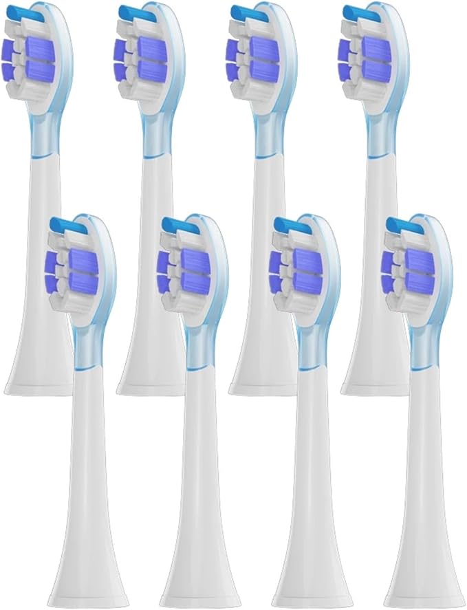 8Pcs Replacement Brush HeadsCompatible for Philips HX6064 HX6930 HX6730 Sonic Electric Toothbrush Vacuum 4100 6500 6100 5300 C3(PS Purple)