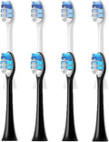 8-16pcs Toothbrush HeadsCompatible for with Protective Cover(4White 4Black)