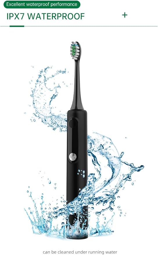 NB-1 LCD Screen Electirc Toothbrush5 Modes 5 intensities &amp DIY ModeRechargeable Sonic Electric Power Toothbrush for AdultBlack