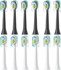 Compatible for 4/8pcs Replacement Toothbrush Heads Compatible with Philips Sonicare Soft Electric Brush Head 4100 6500 6100 7500 5(6White 6Black)