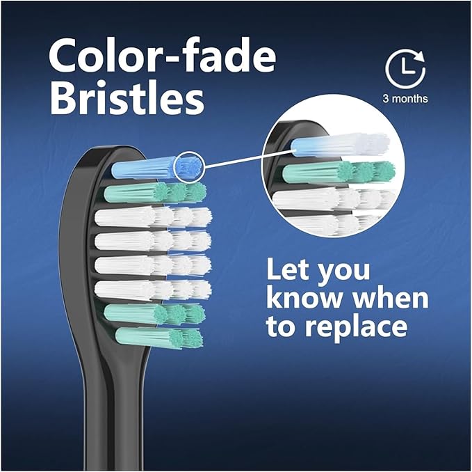Replacement Brush HeadsCompatible for Aquasonic Black Series Pro Vibe Duo Electric Toothbrush Refill Nylon Bristles(10pcs Black)