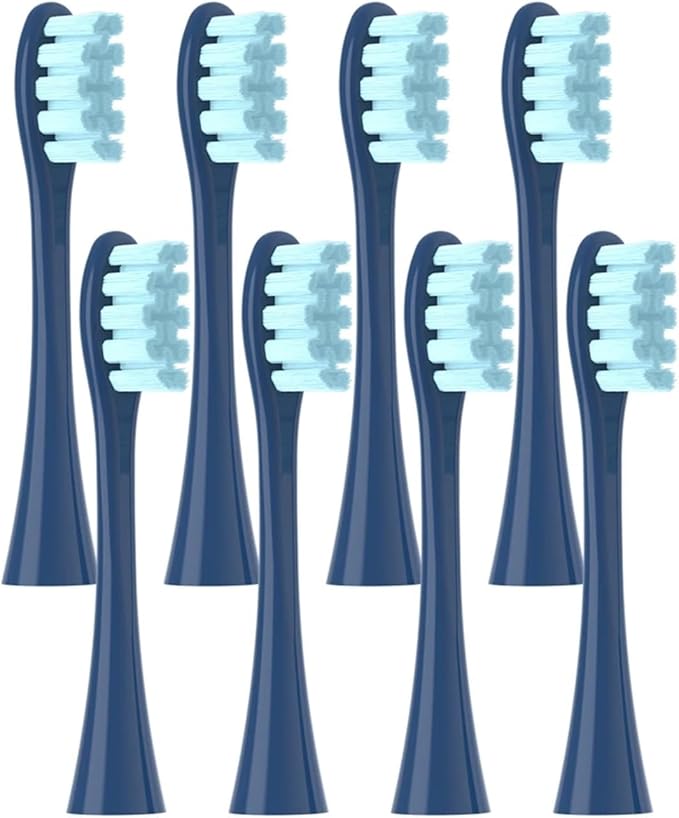 8 Pcs Replacement Brush HeadsCompatible for Oclean X PRO Elite/Flow/F1/One/X/All Series Electric Toothbrush(8 pcs Blue)