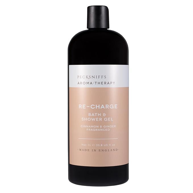 Pecksniff's Aroma:Therapy Re-Charge Shower Gel – Luxurious Moisturizing Bath &amp Body Cleanser 1000 ml/33.8 fl oz Bottle
